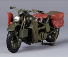 Army Green 1:18 Harley Davidson 1942 WLA FLAT HEAD Model