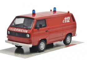 Red 1:43 Scale Fire Fighting Diecast VW T3a FEUERWEHR Model