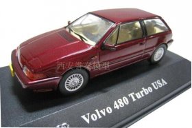 1:43 Scale Wine Red Atlas Diecast Volvo 480 Turbo USA Model