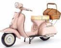 1:8 Scale Tinplate Pink / Blue Vintage 1965 Vespa Scooter Model