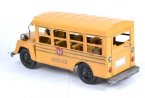 Medium Scale Iron Made Retro Style Yellow School Bus Model