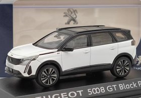 1:43 Scale White NOREV Diecast Peugeot 5008 GT Black Pack Model