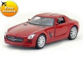 Kids Welly 1:36 White / Red Diecast Mercedes Benz SLS AMG Toy