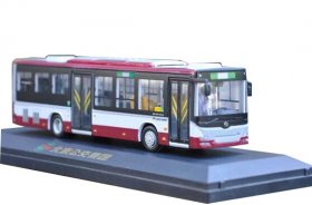 Gray-Red 1:64 Scale Diecast HuangHai Beijing City Bus Model