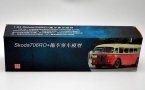 Red-White 1:64 Scale Diecast Skoda 706RO Bus With Trailer Model