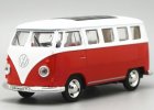 1:38 Scale Kids Red / Brown Diecast Volkswagen T1 Bus Toy