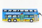 Kid Blue Hong Kong Submarine World Diecast Double Decker Bus Toy