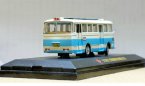 1:76 Scale Blue-White Diecast ShangHai SK640 Bus Model