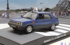 Blue 1:43 Scale Diecast Renault 11 Taxi Car Model