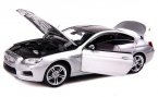 Silver / Blue / White 1:24 Scale Diecast BMW M6 Coupe Model