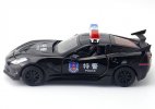 1:32 Kids White / Black Police Diecast Chevrolet Corvette Toy