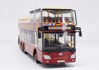 1:43 Scale Wine Red Diecast AnKai Sightseeing Double Dekcer Bus