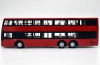 1:43 Scale Red Diecast Yinlong Double Decker Bus Model