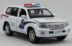 White 1:32 Scale Police Theme Kids Diecast Toyota Land Cruiser