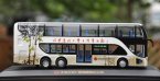 1:64 White Beijing Bus Media Commemorative Double Deck Bus Model