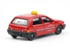 Red 1:64 Scale Diecast FAW Xiali TJ7100 Hatchback Taxi Model