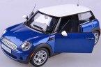 Blue / Silver Autoart 1:18 Scale Diecast Mini Cooper Model