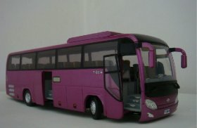 1:42 Scale Purple Alloy Made Tour Bus Toy