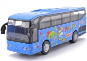 Pull-Back Function Kids Red / Blue /Yellow Die-Cast Tour Bus Toy