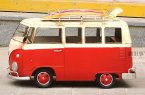 Handmade Large Scale Tinplate Red / Blue VW Bus Model