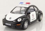 White-Black Kids 1:36 Scale Police Diecast VW New Beetle Toy