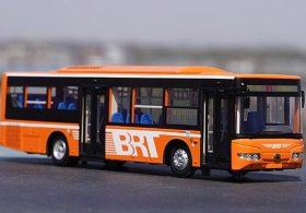 Orange 1:42 Scale Diecast Yutong BRT City Bus Model