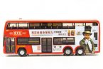 Red Kids Tiny Diecast Hong Kong E500 Double Decker Bus Toy