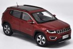 1:18 Scale Red / Silver / White Diecast Jeep Compass Model