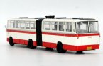 Red-White NO.402 1:64 Diecast Beijing Articulated Bus Model