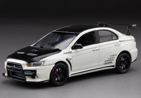 White 1:43 Scale Diecast Mitsubishi Lancer Evolution X Model