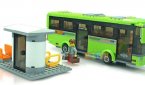 Kids Green Plastics 364 Pieces Building Blocks City Bus Toy