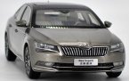 White / Brown / Silver/ Gray Diecast Skoda New Superb Model