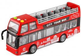 Large Scale Red /Blue Plastic Double Decker Sightseeing Bus Toy