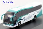 White-Green Mini Scale Oxford Die-cast Plaxton Elite Bus Model