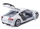 Silver / Red / White Kids 1:32 Scale Diecast Audi R8 GT Toy