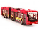 Large Scale Red /White City Express Plastic Articulated Bus Toy