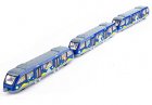 Kids Blue /Red /Yellow /Green Diecast Three Carriages Tram Toy