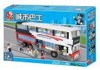 741 Pieces White ABS Plastics Educational Building Block Bus Toy