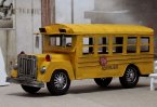 Medium Scale Iron Made Retro Style Yellow School Bus Model