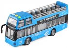 Large Scale Red /Blue Plastic Double Decker Sightseeing Bus Toy