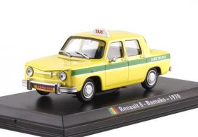 Yellow 1:43 Scale Diecast 1970 Renault 8 Taxi Model