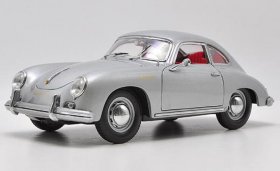 Sunstar 1:18 Scale Silver Diecast 1956 Porsche 356A Coupe Model