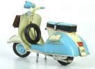 Blue-White Vintage 1:8 Scale Tinplate 1965 Vespa Scooter Model