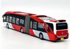 1:64 Scale Red-White Diecast Yinlong Articulated Bus Model