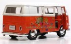 Blue / Orange Kids 1:36 Scale Welly Diecast 62 VW Bus Toy