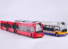 1:50 Scale Red / Silver Three Carriages Super Cruiser Bus Model