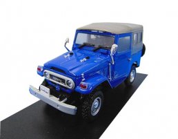 1:43 White / Blue Diecast Toyota Land Cruiser BJ40 Model