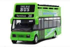 Kids 1:146 Scale Red / Green / Yellow Die-Cast Double-Decker Bus