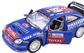 Blue 1:32 Bburago NO.2 Diecast 2006 Citroen Xsara WRC Model