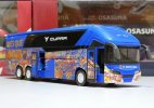 Blue Barcelona F.C. Painting Kids Diecast Coach Bus Toy